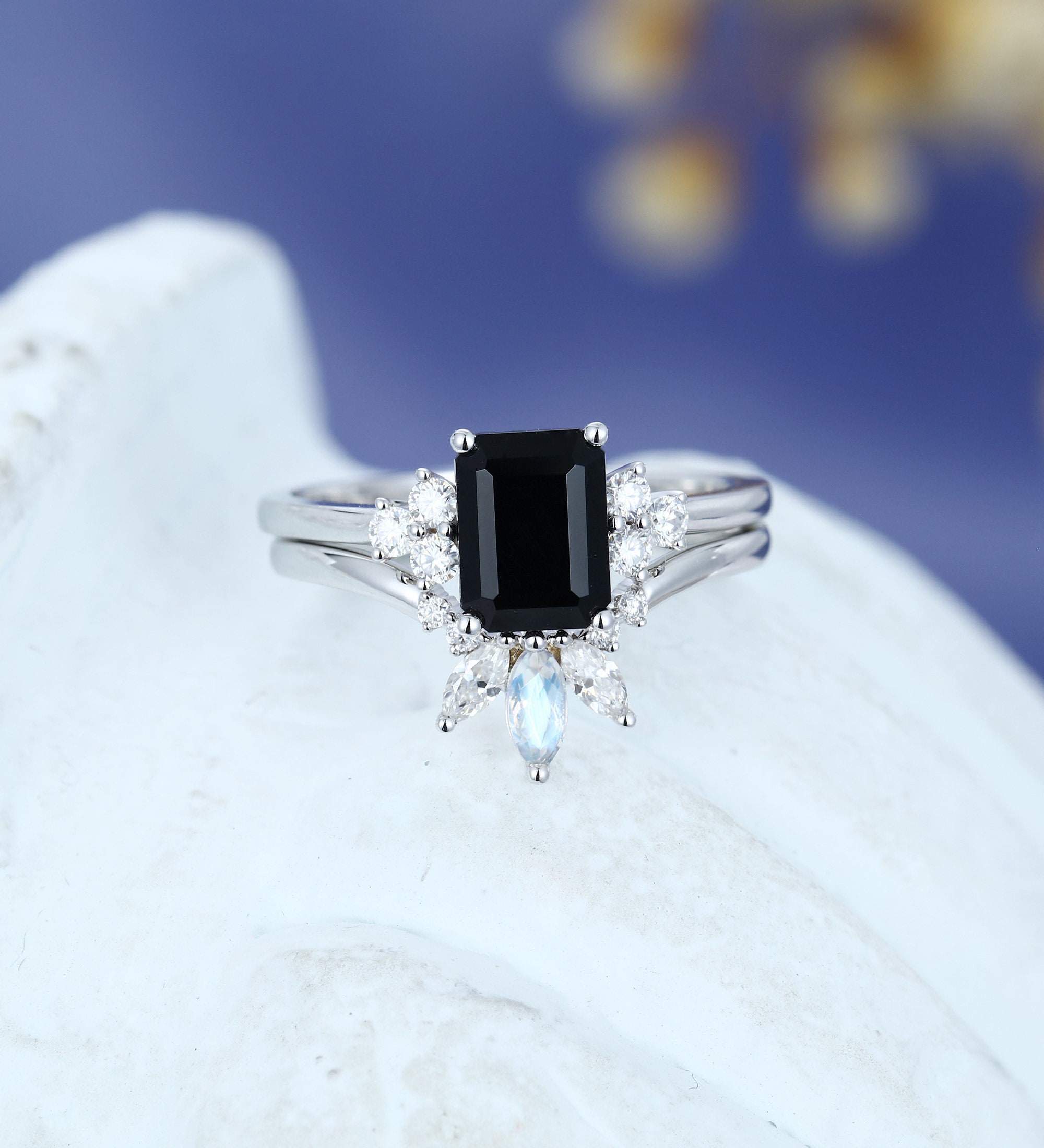 black onyx engagement ring set black onyx engagement ring set