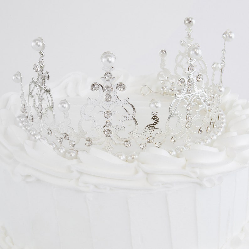 RHINESTONE TIARA Cake Topper. Princess Party. Gold Tiara or Etsy