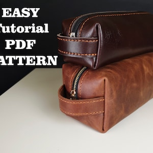 Easy make leather dopp kit with pdf pattern and tutorial