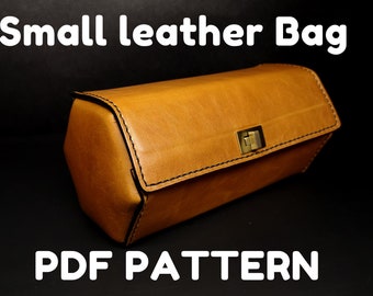 Small leather bag for tools/cosmetics/pens/pencils - PDF pattern for leatherworking with instruction and video
