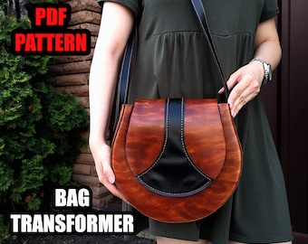 Bolso bandolera Patrones Pdf (plantillas) - 2 diseños en 1 bolso, patrones para marroquinería con tutorial y vídeo