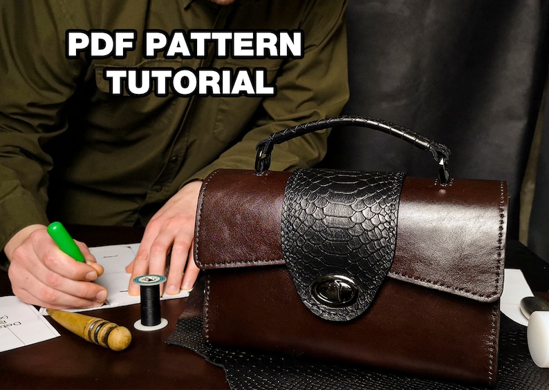 DIY Leather Handbag PDF Pattern templates. Pattern for - Etsy