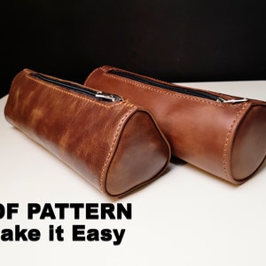 Make good gift  leather pen pouch (PDF pattern) for students and artists