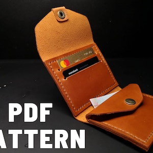 Carteira pequena de couro - padrão PDF (modelos) para marroquinaria com instruções e vídeo