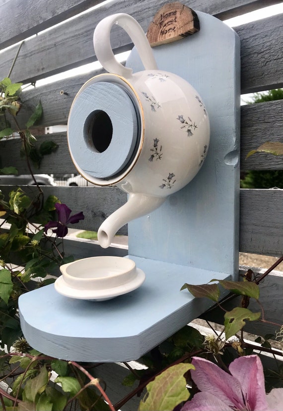Teapot bird house bird nest box bird feeder vintage teapot Etsy