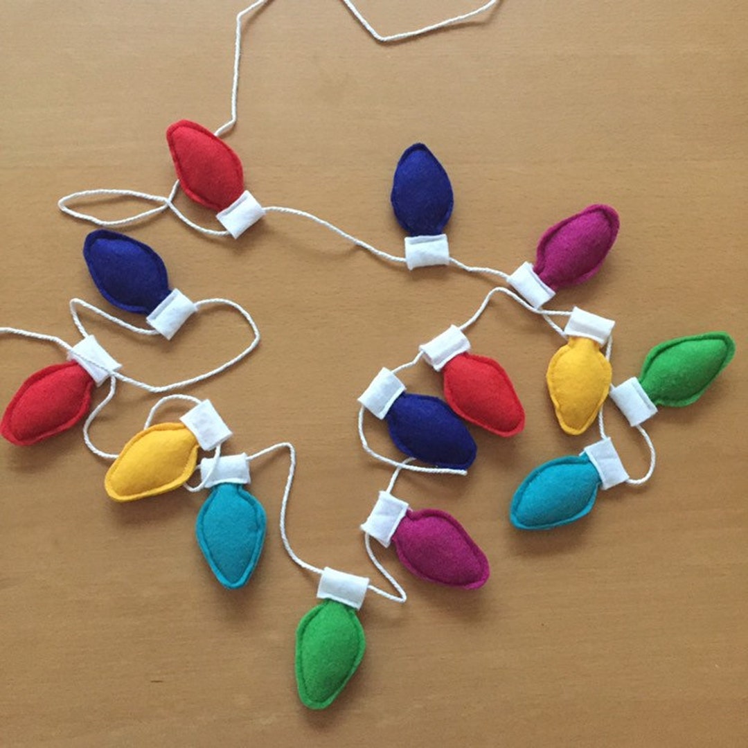 Felt Christmas Bulb Garland Felt Christmas Fairy Lights Etsy Australia