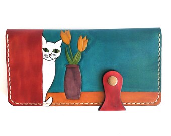 Happy Valentines Day White And Black Baby Cat Leather Zipper Clutch Bag Wallet Large Capacity Long Purse For Women Customized Happy Valentines Day White And Black Baby Cat Leather Zipper Clutch Bag Wallet Large Capacity Long Purse For Women Customized