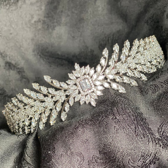 Diana Headband | Sparkling Silver Crystal Tiara | Chic and  display picture 3