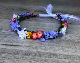 Wildflower crown - flower crowns for baby shower - flower crown for wedding - wild flowers - engagement - bride to be - spring - summer