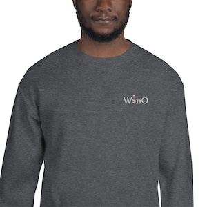 WinO スウェットシャツ、ワイン 大人用スウェットシャツ、ワイン スウェットシャツ、ユニセックス ワイン スウェットシャツ、ミニマル ワイン スウェットシャツ、ワイン、ワイン愛好家
