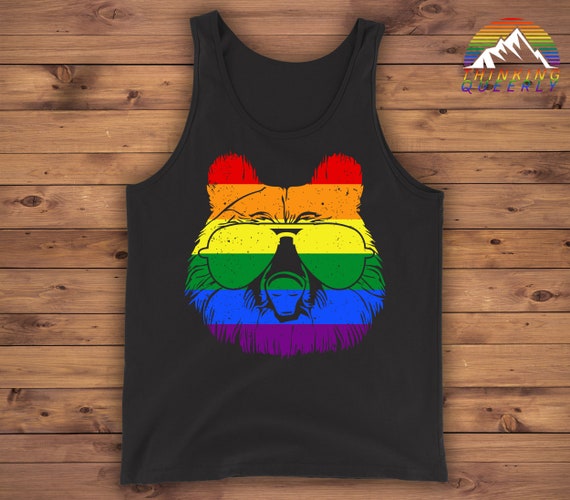 Gay Pride Papa Bear Women's Racerback Tank Top