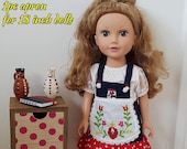 Hand embroidered apron (folk art of Hungary) for American Girl Doll, for 18 inch dolls, One Generation, and My Life.