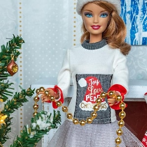 Tinsel, garland, fake Christmas tree lights for 8-12 inch fashion dolls. 1:6 scale. Xmas dollhouse accessoires. 1pc 80 cm=31 inch long.