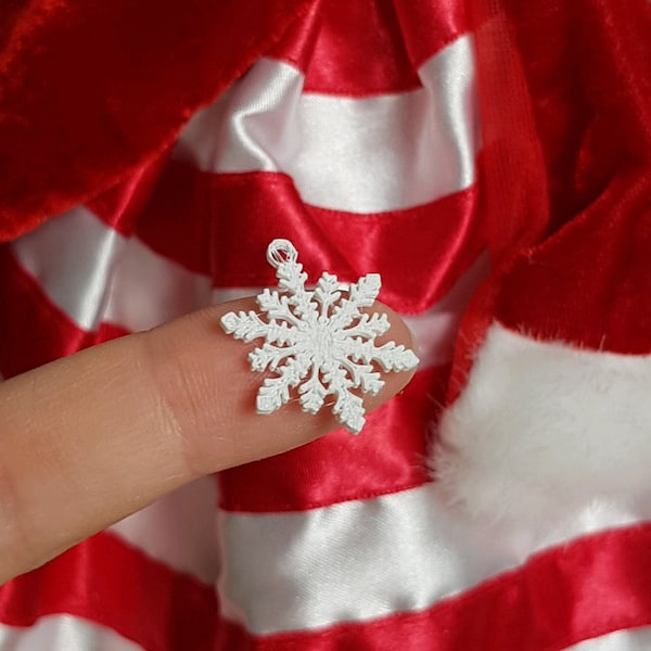 5 PCS Miniature snowflake Christmas tree ornament for doll like Barbie, Monster high, EAH, blythe, momoko, poppy parker. 1:6 scale.