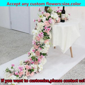Table Flower Runner,Dusty Flower Runner,Wedding Arch Flower,Flower Row,Flower Centerpieces,Aisle Runner,Wedding Reception,Swag Flower Arch