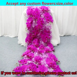 Purple Flower Garland,Costom Flower Color,Wedding Centerpiece Table Runner,Floral Runner,Wedding Reception Table Runner,Wedding Arch Flower