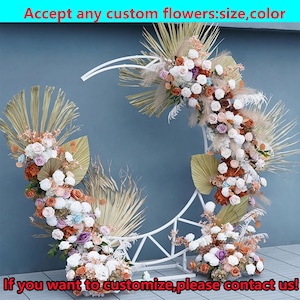 Vintage Artificial Flower Row,Boho Wedding Archway flower,Engagement Party Decor,Floral Arrangement,Moon Arbour Flowers backdrop,Flower Row