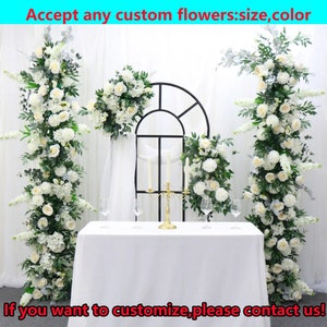 Greenery White Flower Arch Wedding floral Swag Arch,Flower Garland For Bridal Shower Party Xmas Decor,Wedding Archway flower,Flower Row Arch