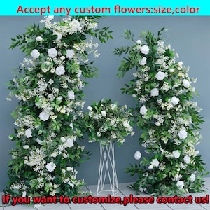 5D Greenery Eucalyptus White Rose Dandelion Flower Arch Wedding floral Swag Arch,Birthday Party Xmas Decor,Wedding Archway flower,Flower Row