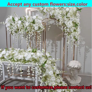 Ivory Rose Wedding Centerpiece Table Runner,Flower Table Runner,Wedding Flower Garland Reception,Wedding Archway Flower,Wedding Party Decor