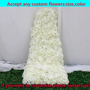 Ivory Flower Runner,Wedding Arch Flower,Artificial Flower Row,Flower Centerpiece,Aisle Runner,Wedding Reception,Swag Flower Arch,Party Decor