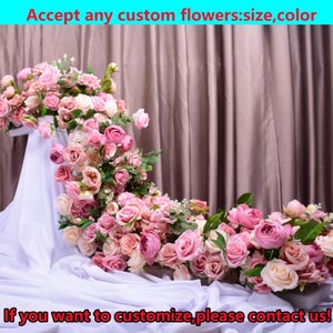 Pink Blush Flower Runner,Wedding Arch Flower,Flower Row,Flower Centerpiece,Aisle Runner,Wedding Reception,Swag Flower Arch,Party Event Decor