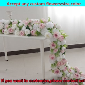 White Pink Peony Wedding Flower Table Runners,Floral Arch Row,Flower Centerpieces,Flower Reception Table Decor,Flower Garland,Aisle Runners