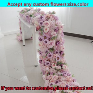 Wedding Silk Table Flower Runner,Wedding Arch Floral Row,Flower Centerpiece,Wedding Flower Reception Table Decor,Flower Garland,Party Decor,