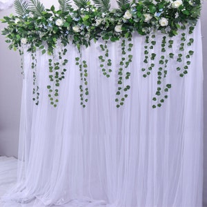 White Tulle Backdrops Curtain,Wedding Arrangement Birthday Party Bridal Baby shower Tulle backdrop,Party Event backdrop,Chiffon backdrop