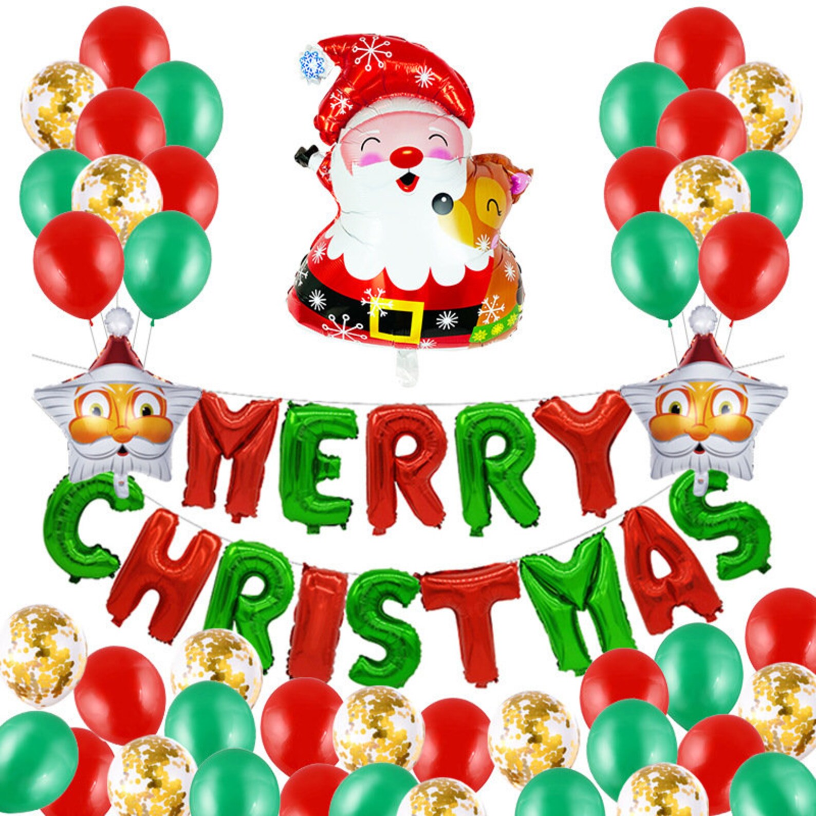 15Pcs Merry Christmas Balloons Santa Claus Elk Christmas Tree Latex Balloons Christmas Party Decorations For Home Xmas Globos Navidad New Year I.118975891