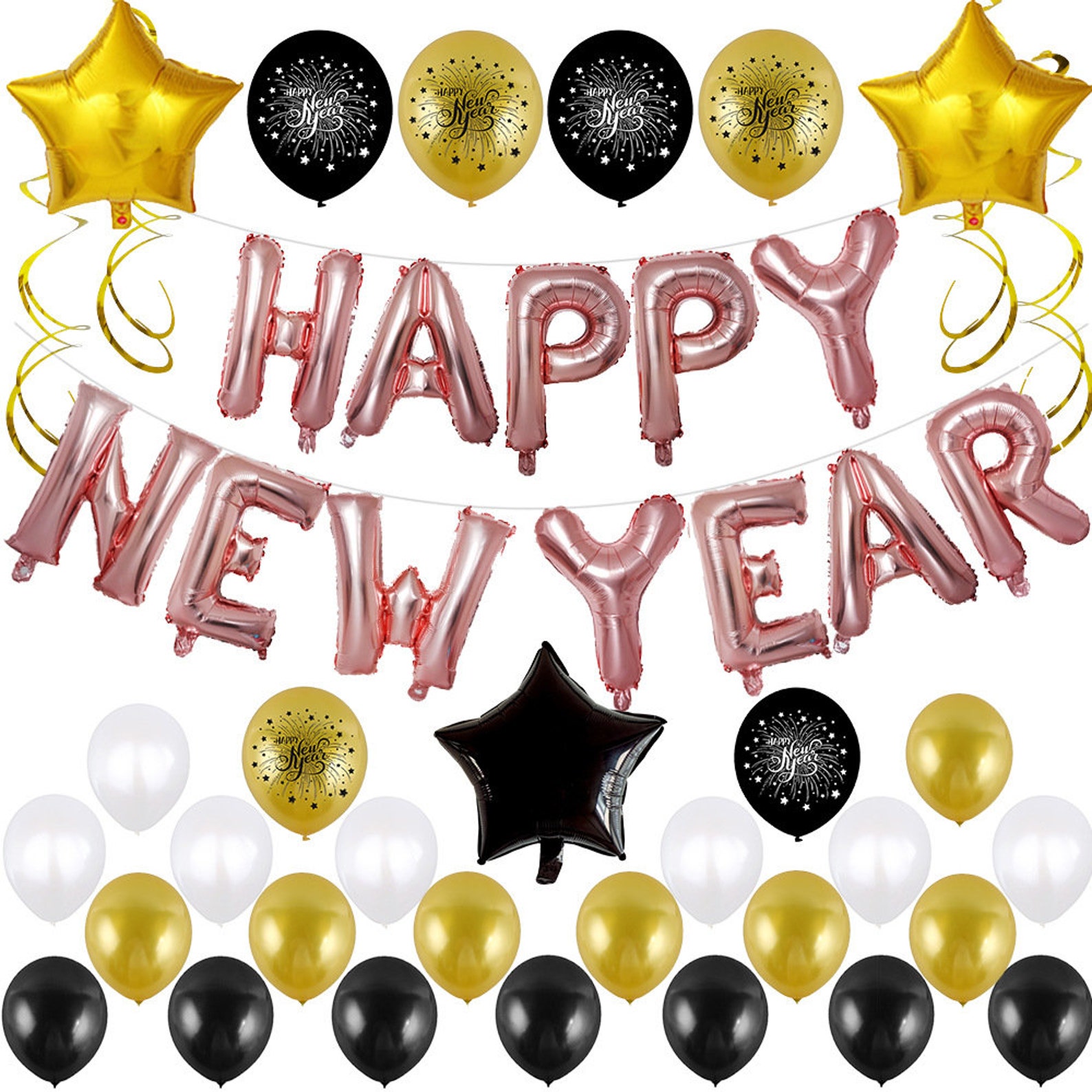 16 inch Happy New Year Letter Aluminum Balloon Set2020 New