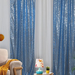 Blue Gold Sequin Backdrop Curtain,Sequin Backdrop,Multi Photo Backdrop Sequin Curtain for Wedding Party Babyshower Decor,Wedding Photo Booth