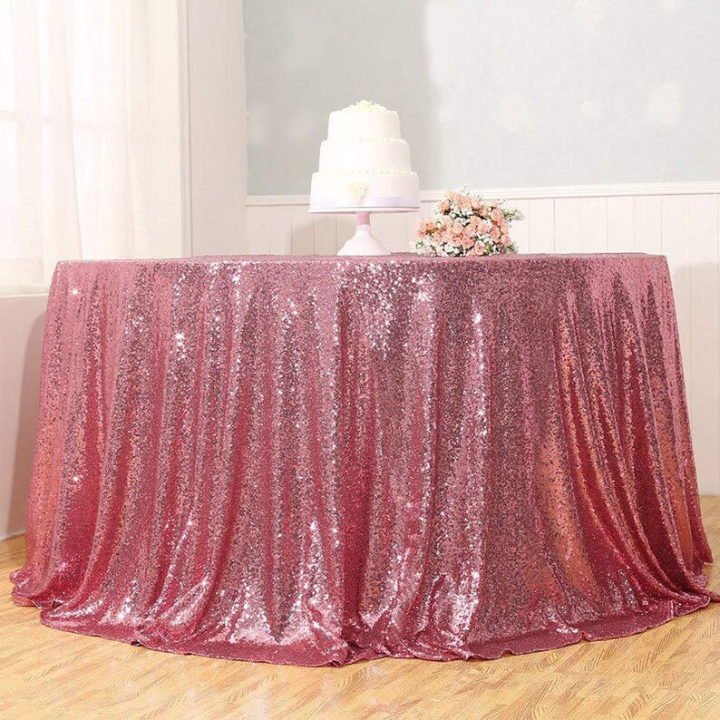 Sequin Tablecloth Glitter Round Table Cloth for Wedding Party Etsy