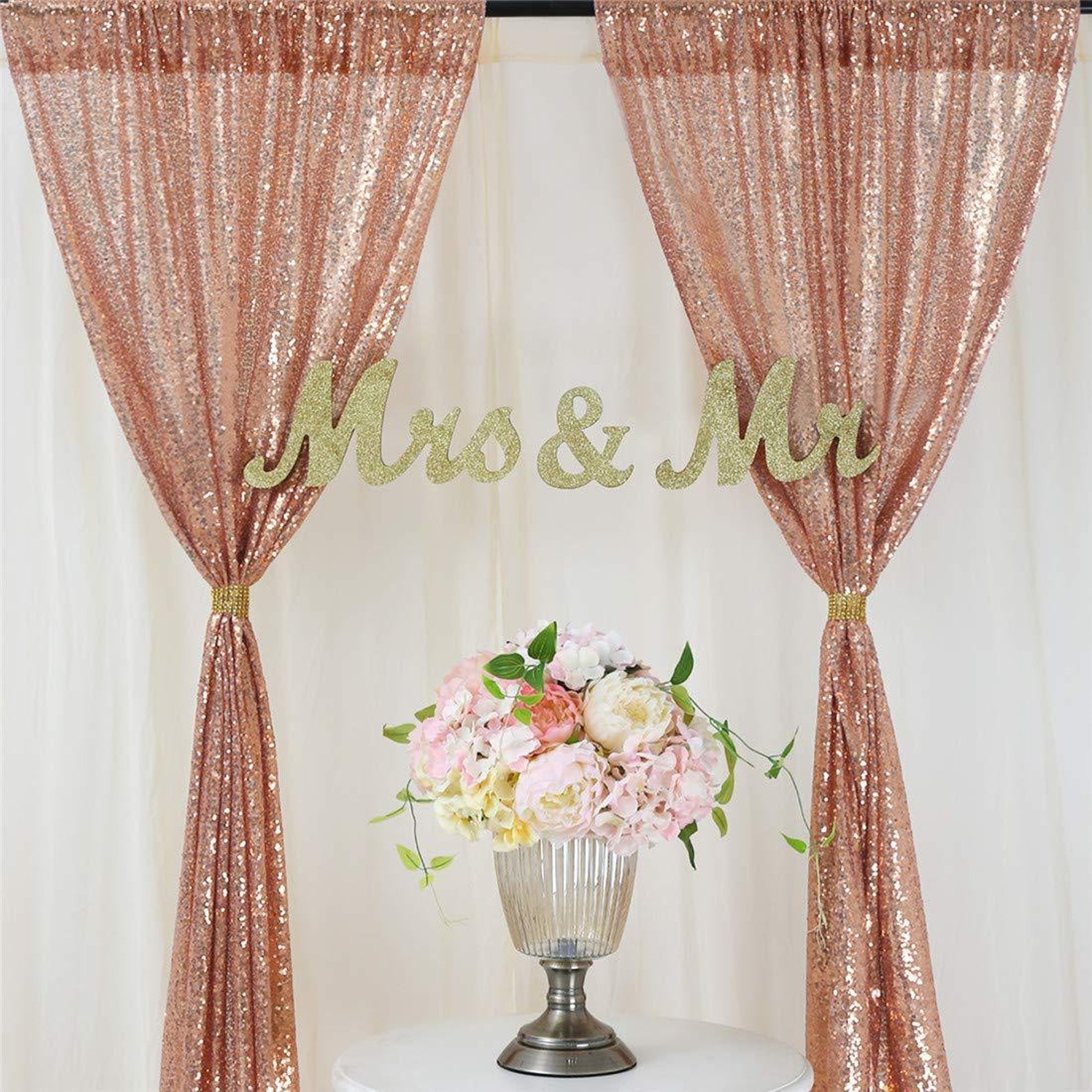 Rose Gold Sequins Backdrop CurtainSequin BackdropMulti Photo Etsy