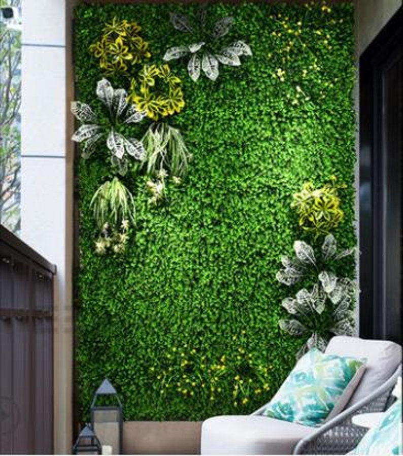 3D Artificial Green Plant Wall Tropical Mixed Palm Leaf Wall Etsy