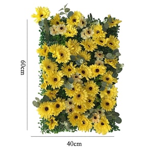 Sunflowers Artificial Flower Wall Panels 3D Sunflowers wall Photograph Background,Sunflower wall Decor,Sunmmer Floral Wall,Fake Flowers wall