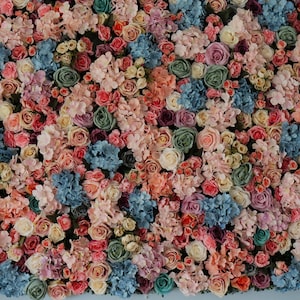 Seidenrose Blumen 3-D Kulissenwand Hochzeitsdeko Kunstblumenwand für Wohnkultur Babyparty, Partykulisse Dekoration