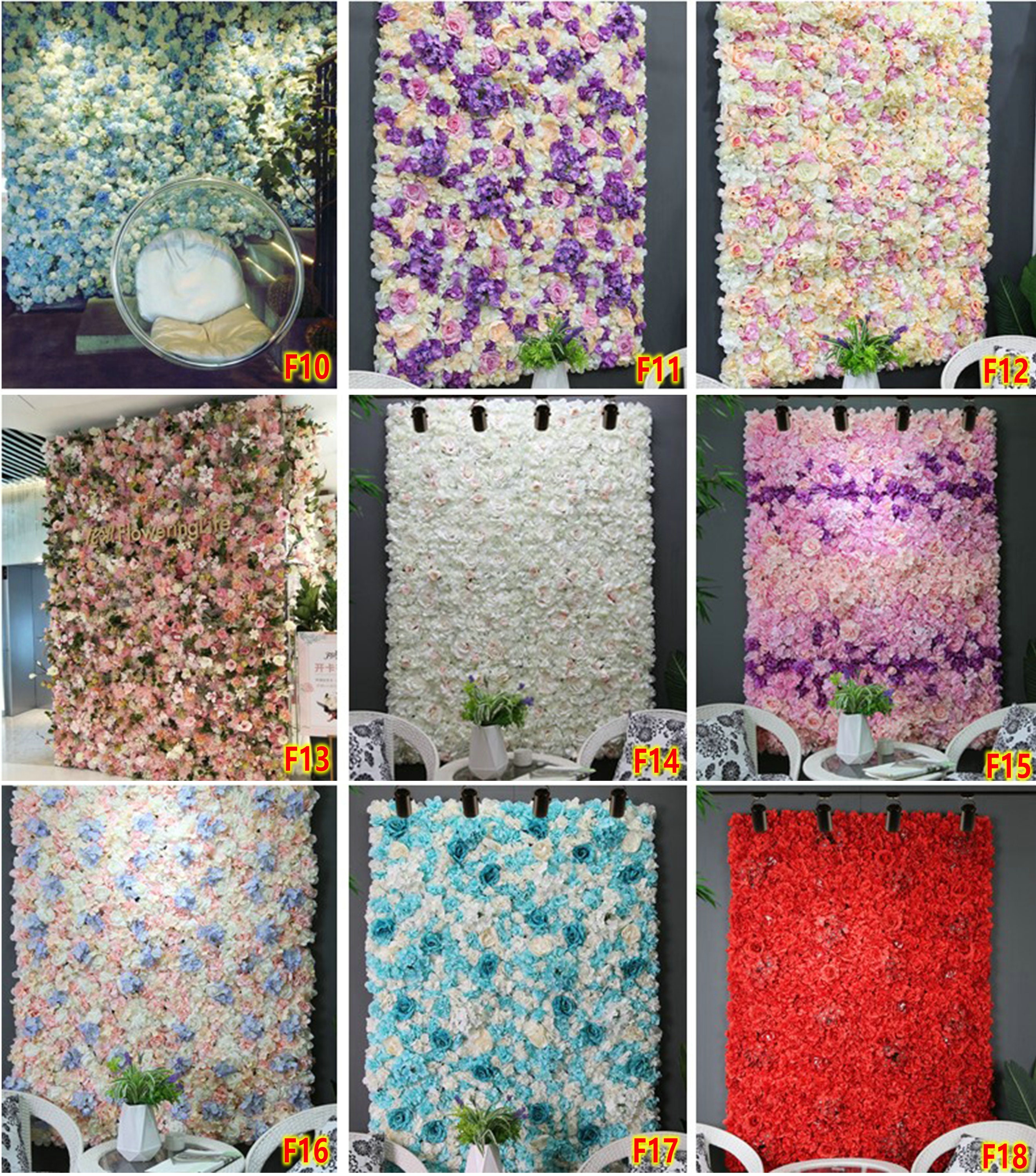 Rose Flower Wall Backdrop Gradient Orange White 3D Artificial