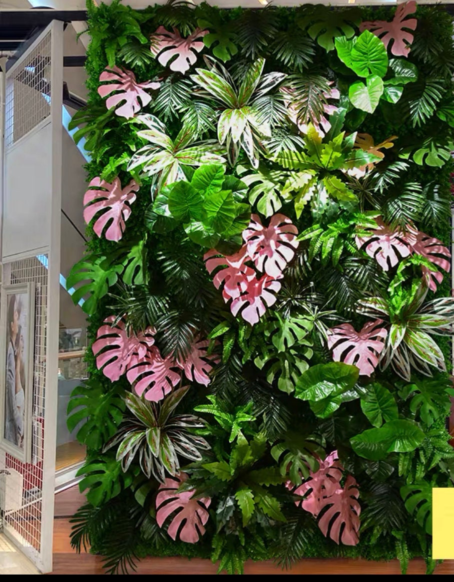 Artificial Plant Leaves Wallgreen Simulation Grass Lawn Mixed Etsy