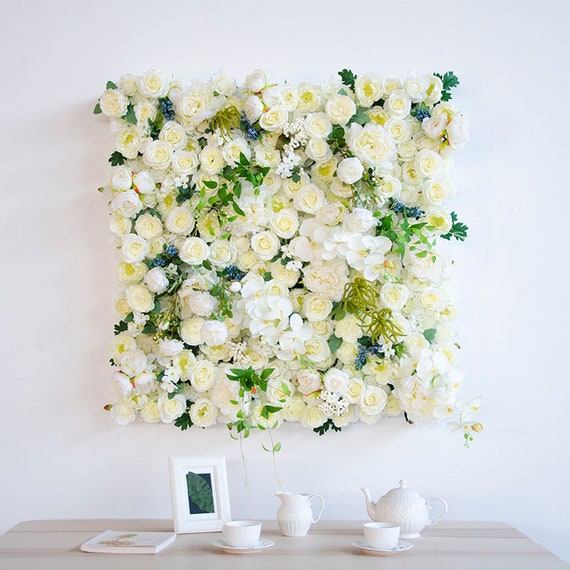 20 pannelli da parete di fiori artificiali in seta, decorazione da parete per giardino