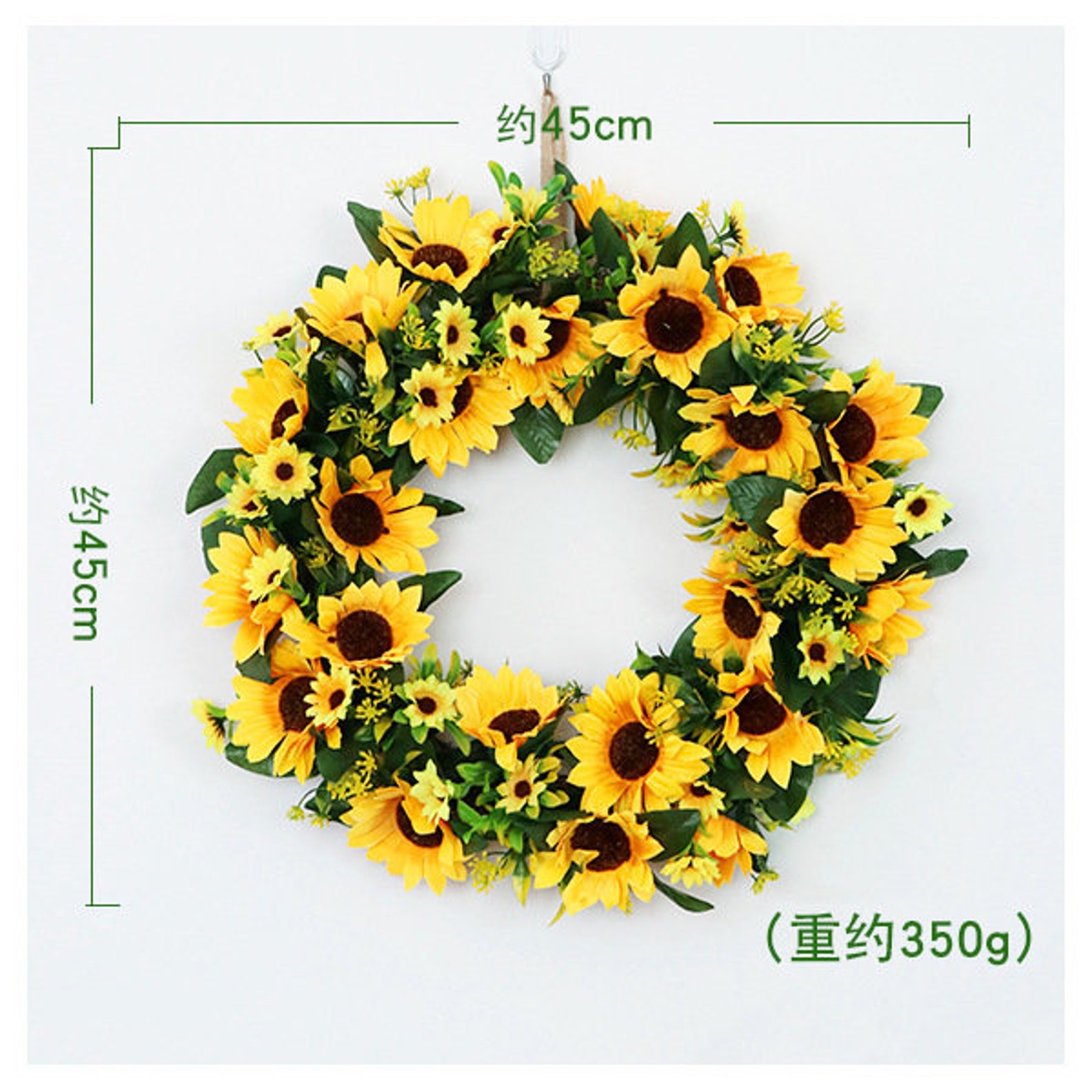 Artificial Sunflower Wreath,summer Wreath,yellow Sunflower for Front Door Wreath,thanksgiving