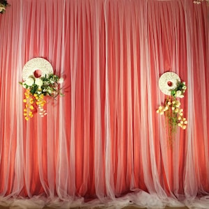 Ice Silk Cloth Wedding Backdrop Drapes Hanging Curtains Tulle  Stage backdrop Birthday Baby Shower Party DIY Decor,Tulle Chiffon backdrop