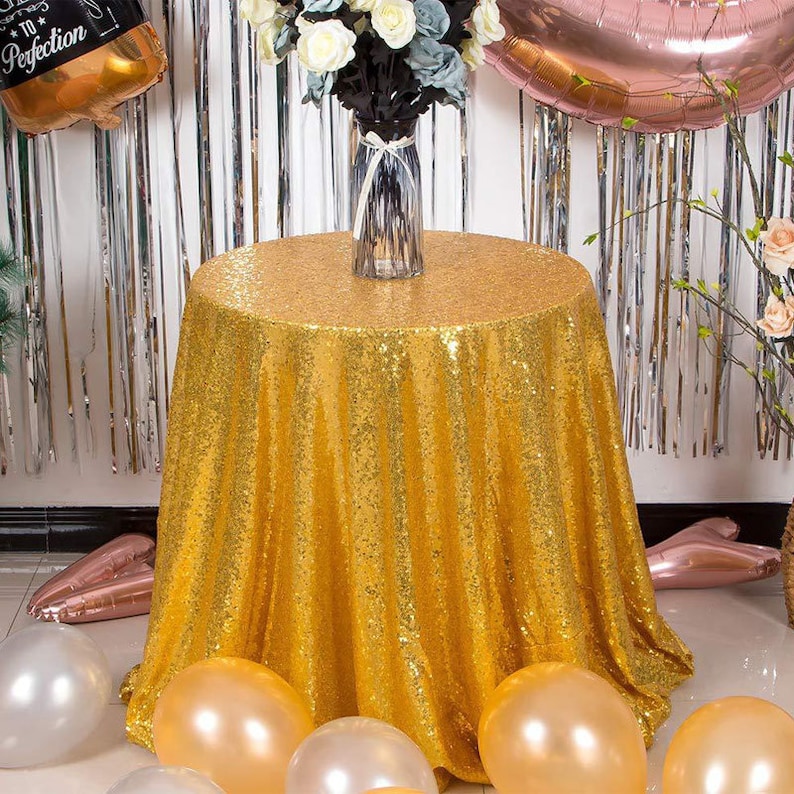 Sequin Tablecloth Glitter Round Table Cloth for Wedding Party Etsy