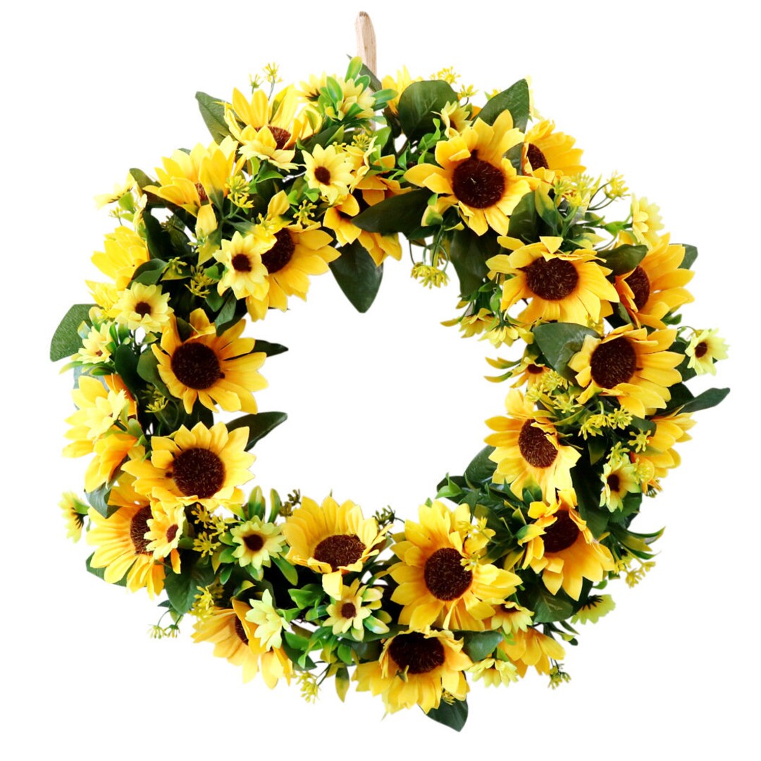 Artificial Sunflower Wreath,summer Wreath,yellow Sunflower for Front Door Wreath,thanksgiving