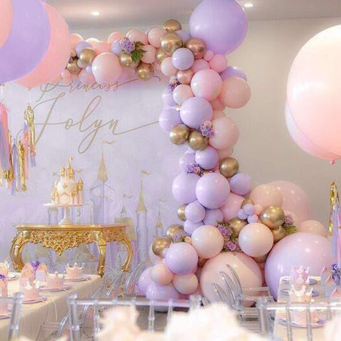 100pcs Disney Princess Party Balloon Garland Arch Kitbaby Etsy