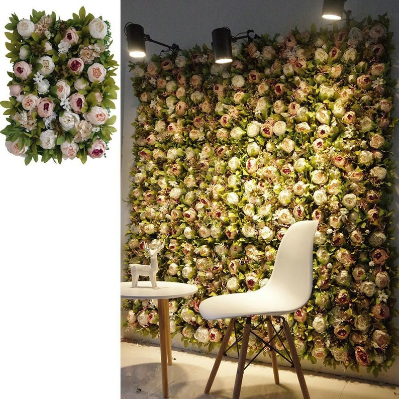 Artificial Rose Flower Wall Panel Backdrop Wedding Arrangement Etsy