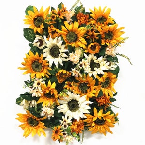 3D Artificial Sunflowers wall For Wedding Decor romantic backdrop Bridal shower Party Event Salon Sunmer Party Birthday Decor Floral Panels
