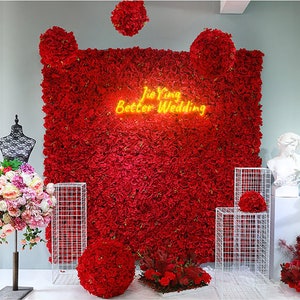 Red Wedding Floral wall 3D Artificial Flower wall Panels for Wedding Hotel Shop Birthday Party Holiday Salon Decoration photography backdrop