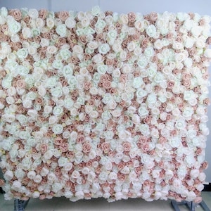 Artificial Rose Flowers Wall Background 3D Simulation Floral wall backdrop for Wedding Arrangement Party Event Decor Flower Panel 40x60cm