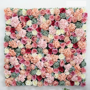 Elfenbein Blush Seide Rose Blume Hintergrund Hochzeitsdeko romantische 3D künstliche Blume Wandplatte für Home Baby Shower Party Event Hintergrund Decor